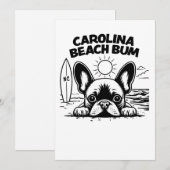 Franse Bulldog Carolina Beach Bum Kaart (Voorkant / Achterkant)