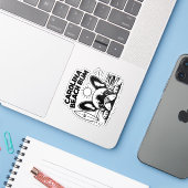 Franse Bulldog Carolina Beach Bum Sticker (Laptop met iPhone)