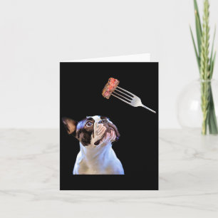 Franse Bulldog Cartoon Filter Steak Dinner Fun Dog Kaart