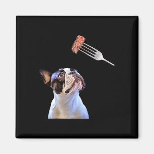 Franse Bulldog Cartoon Filter Steak Dinner Fun Dog Magneet