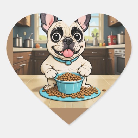 Franse Bulldog Cartoon Sticker (Voorkant)