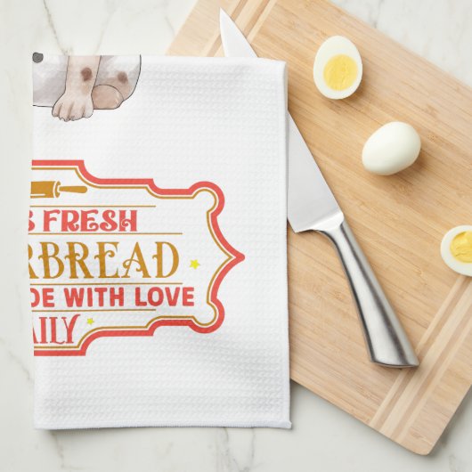 Franse Bulldog Chef Baking Gingerbread Theedoek (Quarter Fold)