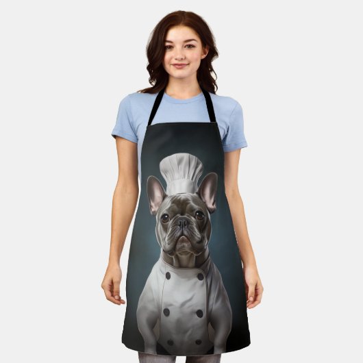 Franse Bulldog Chef Frenchie Schort (Gedragen)