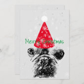 Franse Bulldog Christma Kaart (Voorkant / Achterkant)