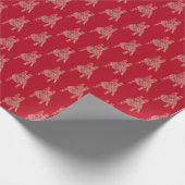 Franse Bulldog Christmas Dog Schattige Silhouette Cadeaupapier (Hoek)