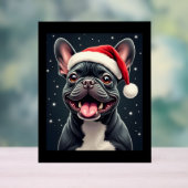 Franse Bulldog Christmas T-shirt met lange mouwen Acryl Bord (Neutraal)