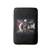 Franse Bulldog Christmas T-shirt met lange mouwen Badmat (Voorkant Verticaal)