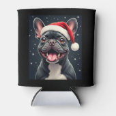 Franse Bulldog Christmas T-shirt met lange mouwen Blikjeskoeler (Voorkant)