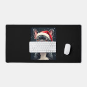 Franse Bulldog Christmas T-shirt met lange mouwen Bureaumat (Keyboard & Muis)