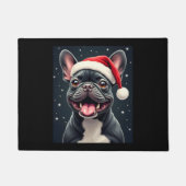 Franse Bulldog Christmas T-shirt met lange mouwen Deurmat (Voorkant)