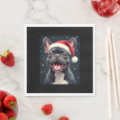 Franse Bulldog Christmas T-shirt met lange mouwen Servet (Insitu)