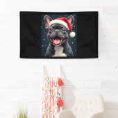 Franse Bulldog Christmas T-shirt met lange mouwen Spandoek (Insitu)
