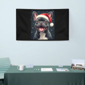 Franse Bulldog Christmas T-shirt met lange mouwen Spandoek (Beurs)
