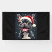Franse Bulldog Christmas T-shirt met lange mouwen Spandoek (Horizontaal)