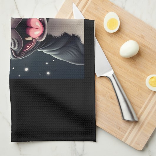 Franse Bulldog Christmas T-shirt met lange mouwen Theedoek (Quarter Fold)