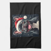 Franse Bulldog Christmas T-shirt met lange mouwen Theedoek (Verticaal)