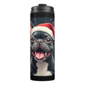 Franse Bulldog Christmas T-shirt met lange mouwen Thermosbeker (Voorkant)