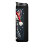 Franse Bulldog Christmas T-shirt met lange mouwen Thermosbeker (Geroteerd rechts)