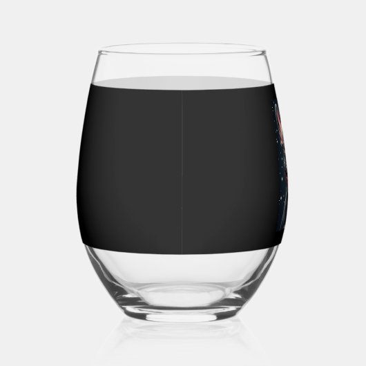 Franse Bulldog Christmas T-shirt met lange mouwen Wijnglas Zonder Voet (Rechts)