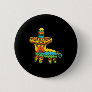 Franse Bulldog Cinco De Mayo Shirt Funny Dog Pinat Ronde Button 5,7 Cm
