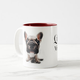 Franse bulldog close-up Mok met uw naam