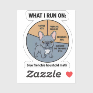 Franse Bulldog Coffee Knuffels Grappige Infographi Sticker