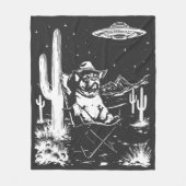 Franse Bulldog Cowboy UFO Fleece Deken (Voorkant)