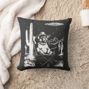 Franse Bulldog Cowboy UFO Kussen
