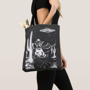 Franse Bulldog Cowboy UFO Tote Bag