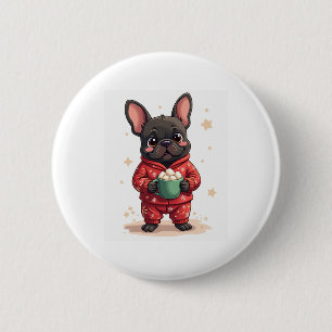 Franse Bulldog Cozy Cocoa hond Ronde Button 5,7 Cm
