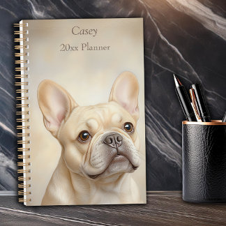 Franse Bulldog Cream Frenchie Portret Persoonlijk Planner