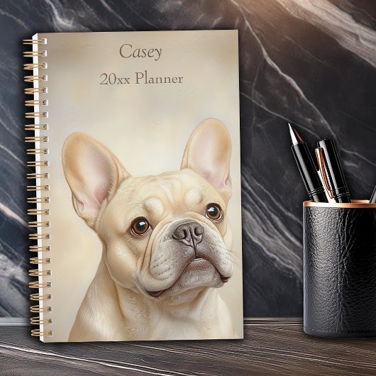 Franse Bulldog Cream Frenchie Portret Persoonlijk Planner