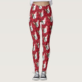 Franse Bulldog Cute Dog met Valentijn Hearts Leggings (Voorkant)