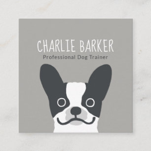 Franse Bulldog Cute Dog Pet Care Vierkante Visitekaartje