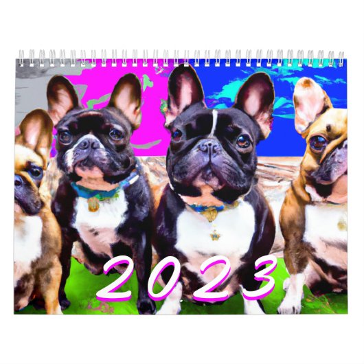 Franse Bulldog Cute Frenchie Photo Calendar Kalender (Hoes)