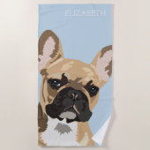 Franse Bulldog | Cute Frenchie Strandlaken (Voorkant)