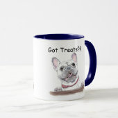 Franse Bulldog Cute Happy Tekening | Behandelde be Mok (Voorkant rechts)