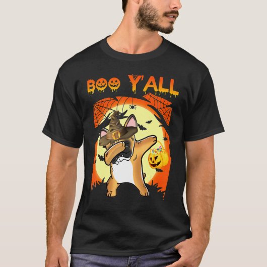 Franse Bulldog Dabbing Boo Yall Ghost Halloween Do T-shirt (Voorkant)