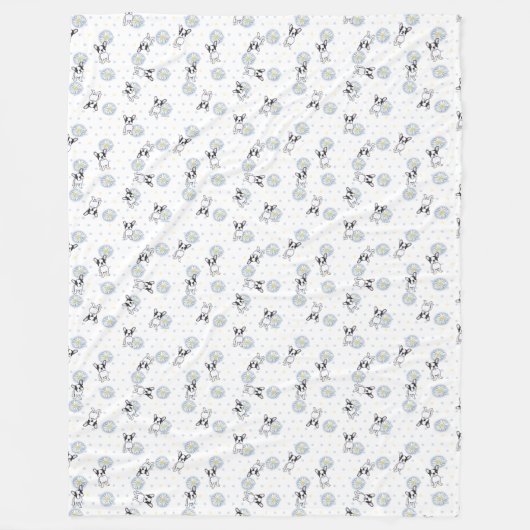 Franse Bulldog Daisy Fleece Blanket (Voorkant)