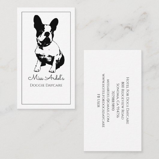 Franse Bulldog Daycare Visitekaartje (Voorkant / Achterkant)
