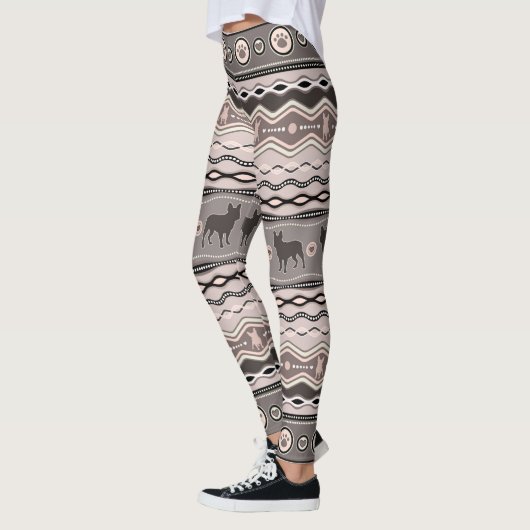 Franse Bulldog - Decoratief Patroon in pastels Leggings (Links)