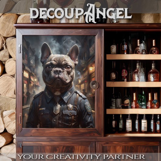 Franse Bulldog - Decoupage - Tissuepapier