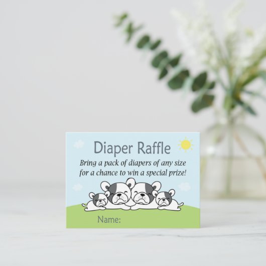 Franse Bulldog Diaper Raffle Tickets (Staand voorkant)
