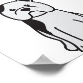Franse Bulldog Dog Cartoon Poster (Hoek)
