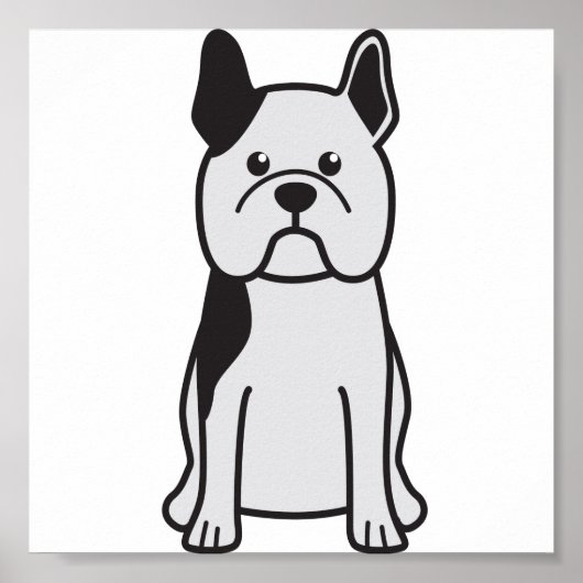 Franse Bulldog Dog Cartoon Poster (Voorkant)