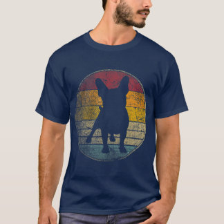 Franse Bulldog Dog Distress Retro 70 s T-shirt