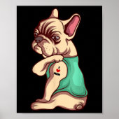 Franse Bulldog Dog I Love mama Tattoo Lover Funny  Poster (Voorkant)