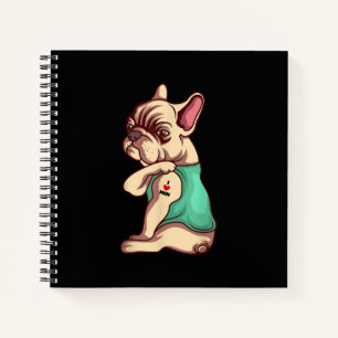 Franse Bulldog Dog I Love mama Tattoo Lover Gift Notitieboek