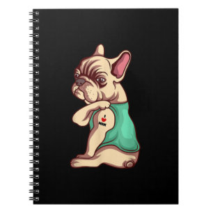 Franse Bulldog Dog I Love mama Tattoo Lover Gift Notitieboek