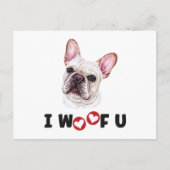 Franse Bulldog Dog I Woof je Uitnodiging Briefkaart (Voorkant)